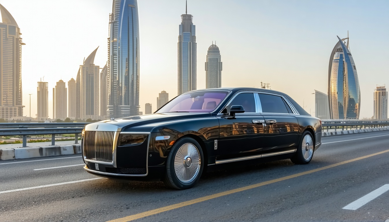 Modern luxury vehicle used for tollway travel in Dubai